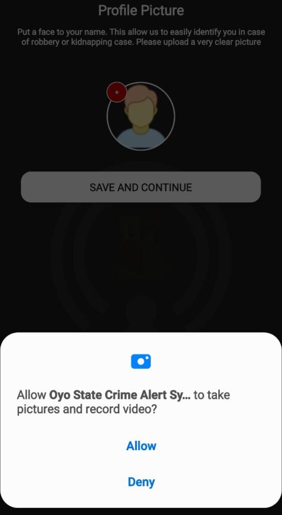 NOW ACTIVE: Oyo State Crime Alert Platform 6 grant permissions