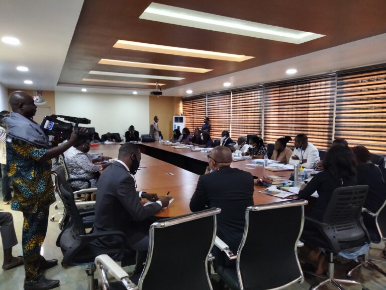 Picture of a complainant testifying at the Oyo State Judicial Panel of Inquiry sitting on March 30, 2021