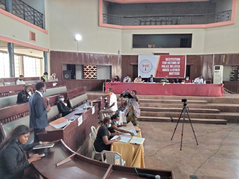 Picture of the Oyo State Judicial Panel of Inquiry hearing on March 11, 2021