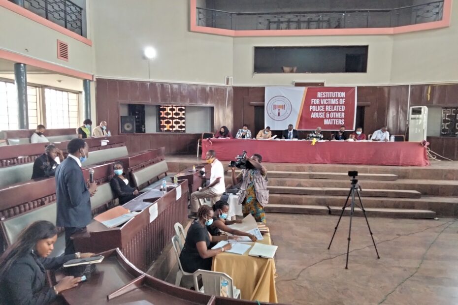 Picture of the Oyo State Judicial Panel of Inquiry hearing on March 11, 2021