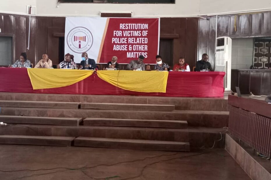 Picture of panellists at the Oyo State Judicial Panel of Inquiry sitting on April 21, 2021
