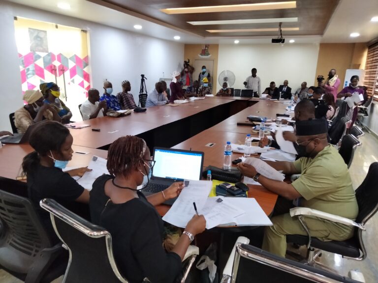 Picture of the hearing at the Oyo State Judicial Panel of Inquiry on April 1, 2021