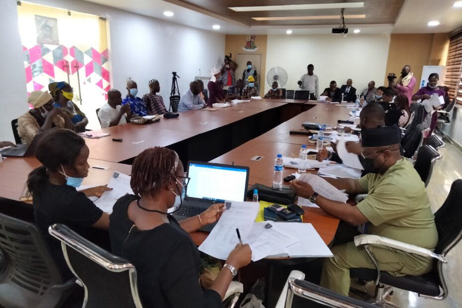 Picture of the hearing at the Oyo State Judicial Panel of Inquiry on April 1, 2021