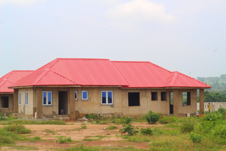 Picture of ongoing construction at Ajoda New Town Estate taken on July 31, 2021