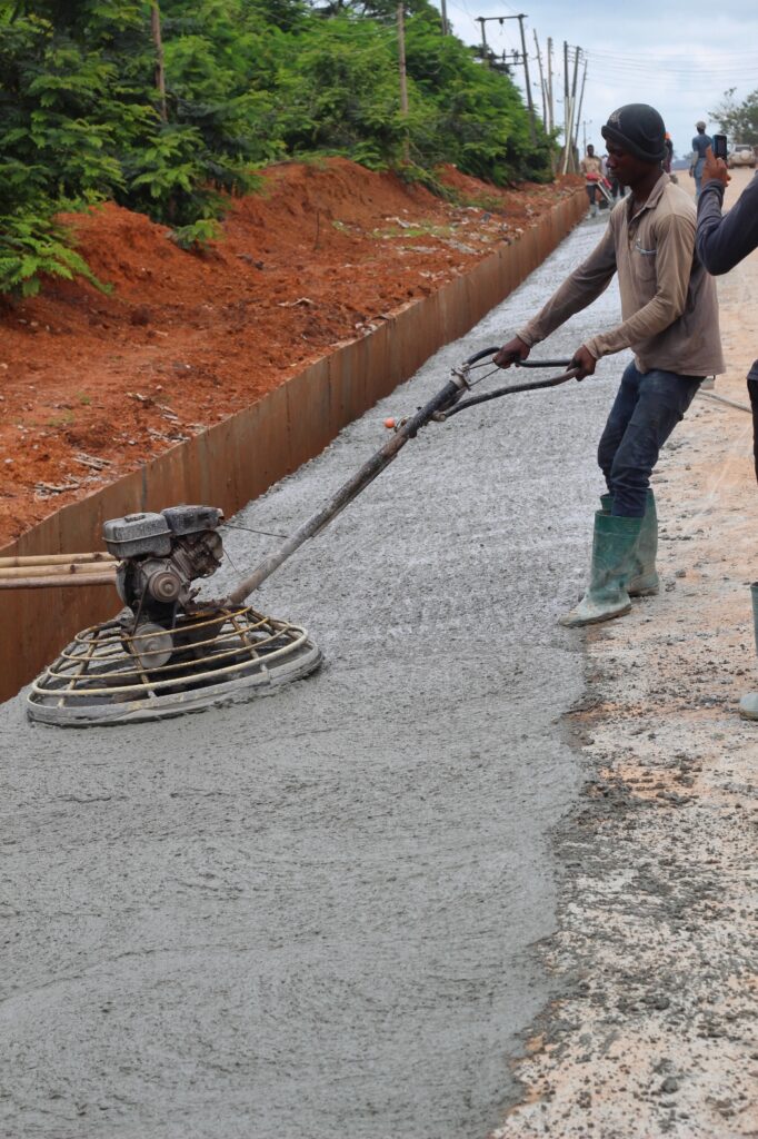 Picture of the reconstruction of Apete-Awotan-Akufo Road taken on August 23, 2021