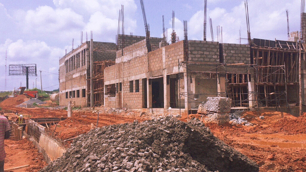 Picture of ongoing construction of Ojoo Bus Terminal, Ibadan taken on July 10, 2021