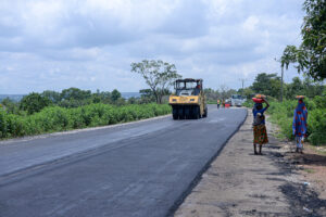 Picture of ongoing rehabilitation of Saki-Ogbooro-Igboho Road taken on August 20, 2021