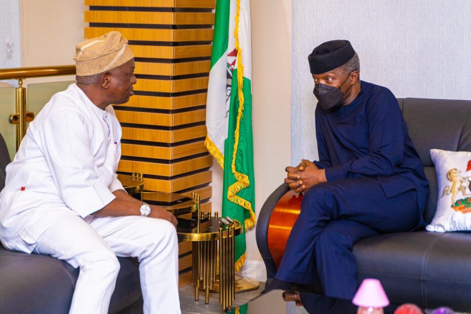 HE Rauf Olaniyan and HE Yemi Osinbajo in Oyo State news this week