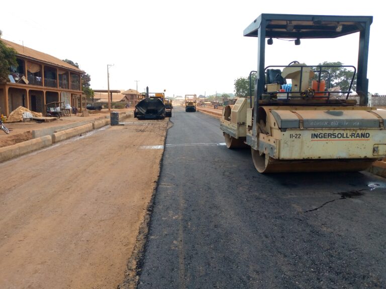 A picture of Saki Township Road dualisation taken on November 4, 2021