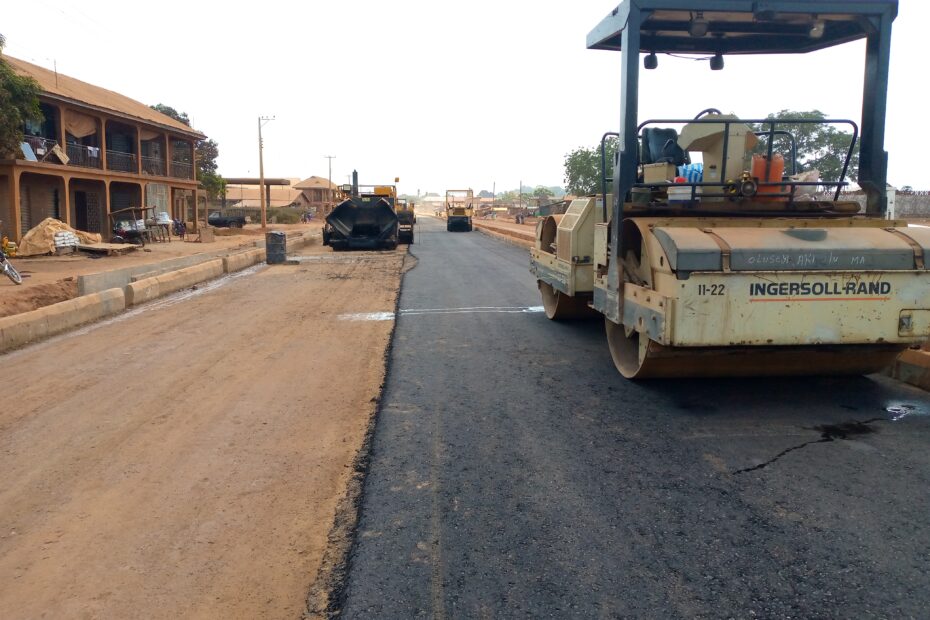 A picture of Saki Township Road dualisation taken on November 4, 2021