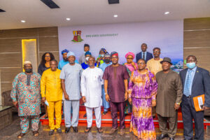 Governor Seyi Makinde with visiting members of the Nigerian Shippers' Council