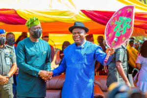 Gov. Duoye Diri and Gov. Seyi Makinde at the Oyo-Iseyin Road flagoff