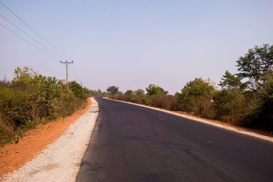 Picture of the ongoing Saki-Ogbooro-Igboho Road rehabilitation taken on December 24, 2021
