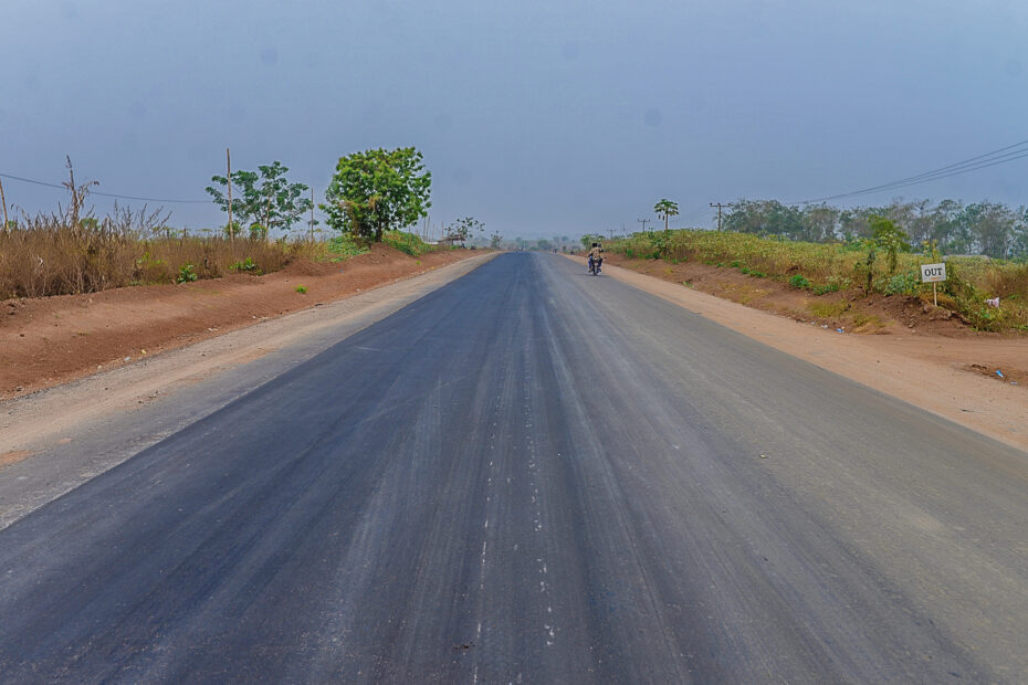 Picture of the Oyo-Iseyin Road reconstruction taken on January 04, 2022