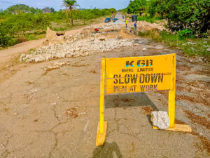 Picture of the ongoing rehabilitation of the limited rehabilitation of Igboora-Igangan-Iganna Road taken on April 04, 2022