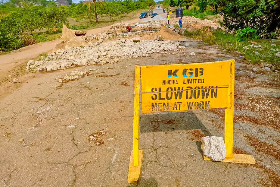 Picture of the ongoing rehabilitation of the limited rehabilitation of Igboora-Igangan-Iganna Road taken on April 04, 2022