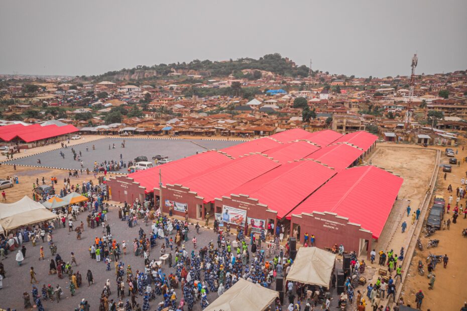 Aerial shot of the new Sasa Market taken during the commissioning on May 17, 2022
