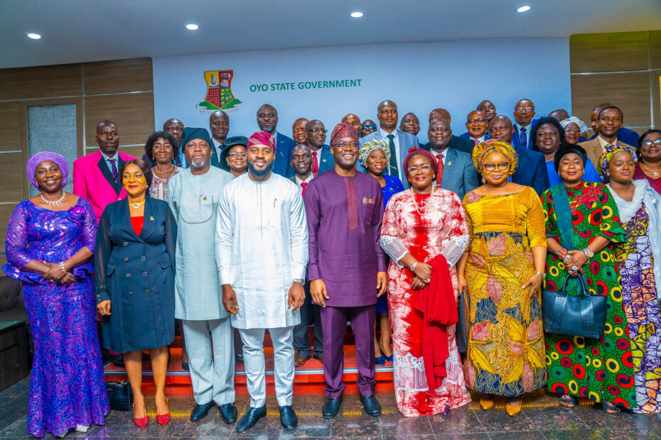 Governor Seyi Makinde at the swearing-in ceremony of permanent secretaries and others