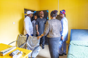 Governor Seyi Makinde inspecting a renovated primary health centre - Irefin Babasale PHC on June 10, 2022