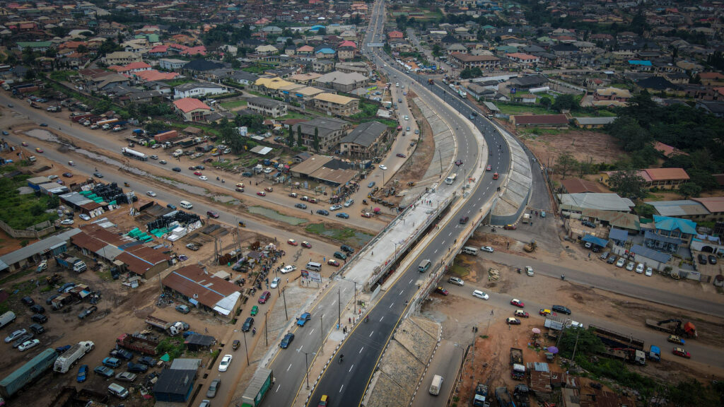 Drone shot of General Gas Flyover taken on September 15, 2022