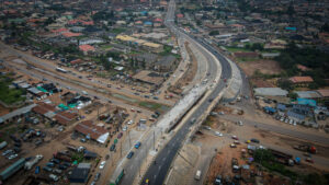Drone shot of General Gas Flyover taken on September 15, 2022