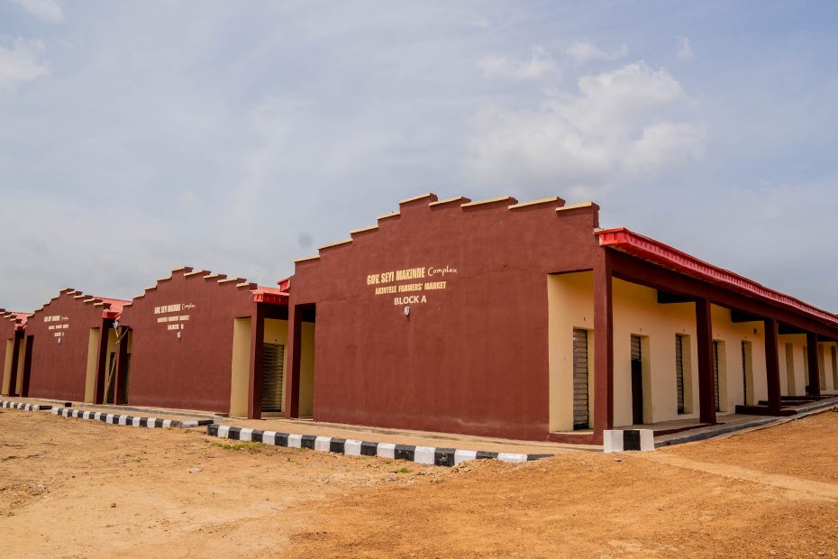 Picture of the nearly completed Akinyele Farmers' Market, Ibadan taken on November 1, 2022