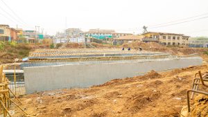 Picture of Ogbere-Tioya Bridge construction taken on January 19, 2023