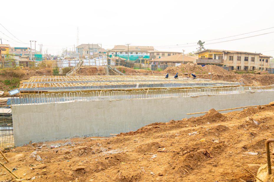 Picture of Ogbere-Tioya Bridge construction taken on January 19, 2023
