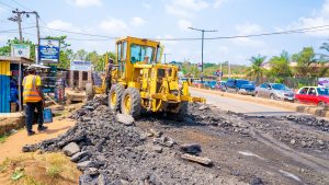 Picture of the ongoing rehabilitation of Ibadan-Iwo-Osogbo Road taken on January 30, 2023