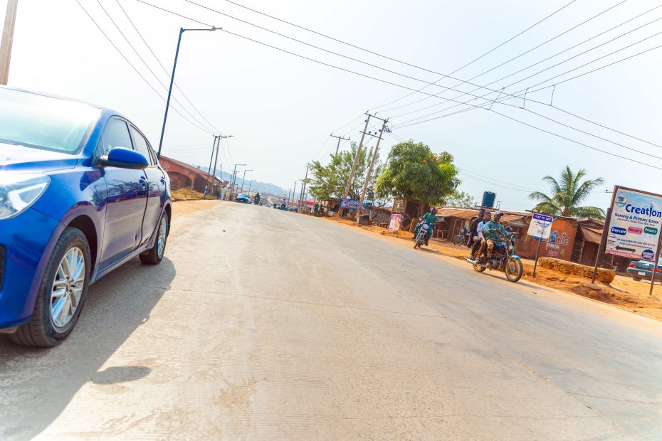 Picture of the reconstruction of the rigid pavement (concrete) 12km Apete-Awotan-Akufo Road taken on 13 February 2023