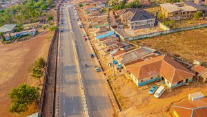 Picture of the completed dualisation of the 3.2 km Ibadan Airport Road taken on March 1, 2023