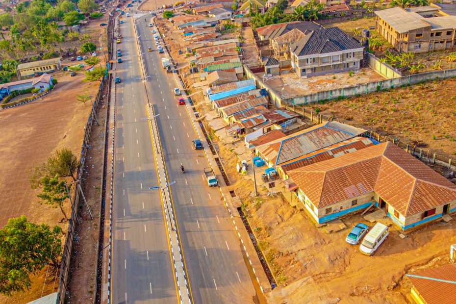 Picture of the completed dualisation of the 3.2 km Ibadan Airport Road taken on March 1, 2023