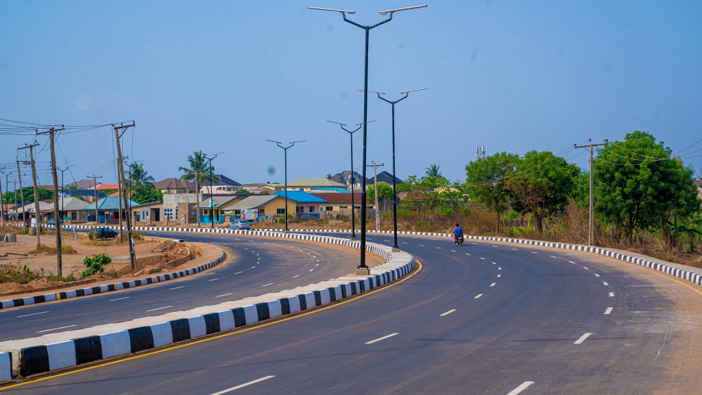 Picture of the completed dualisation of the 3.2 km Ibadan Airport Road taken on March 1, 2023