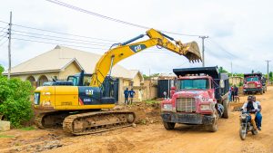Picture of the ongoing rehabilitation of the 4.67 km Odo Ona Kekere-Arapaja-Asunle Road taken on 27th March 2023