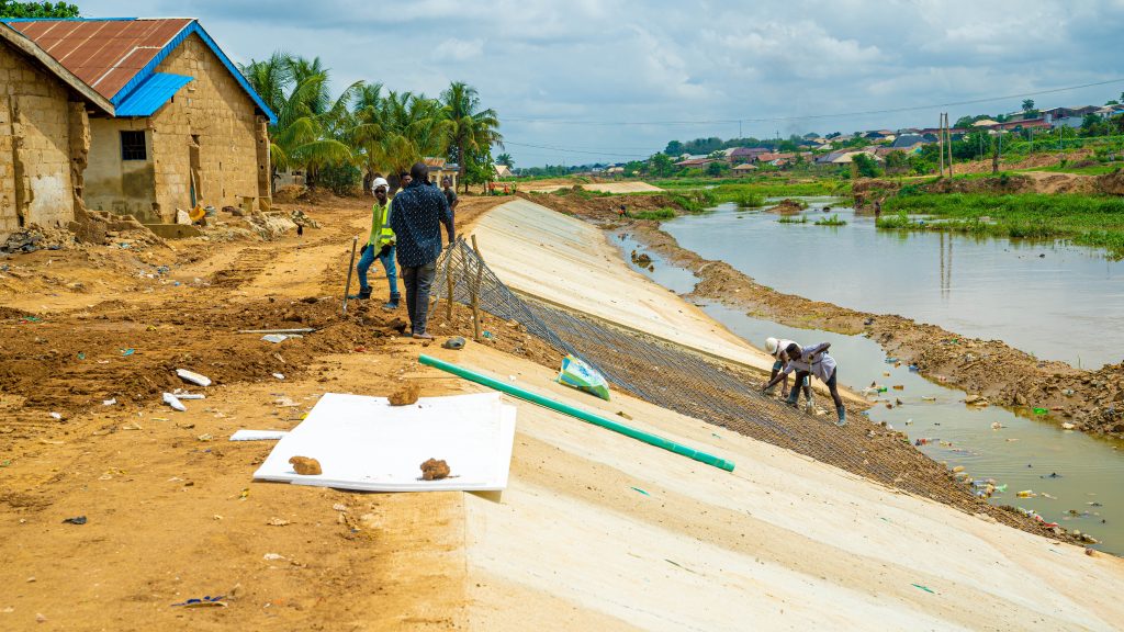 Picture of the ongoing Ona River Channelisation taken on 13th April 2023