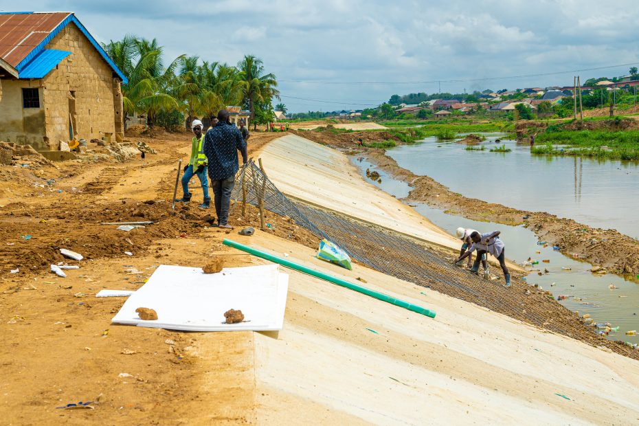 Picture of the ongoing Ona River Channelisation taken on 13th April 2023
