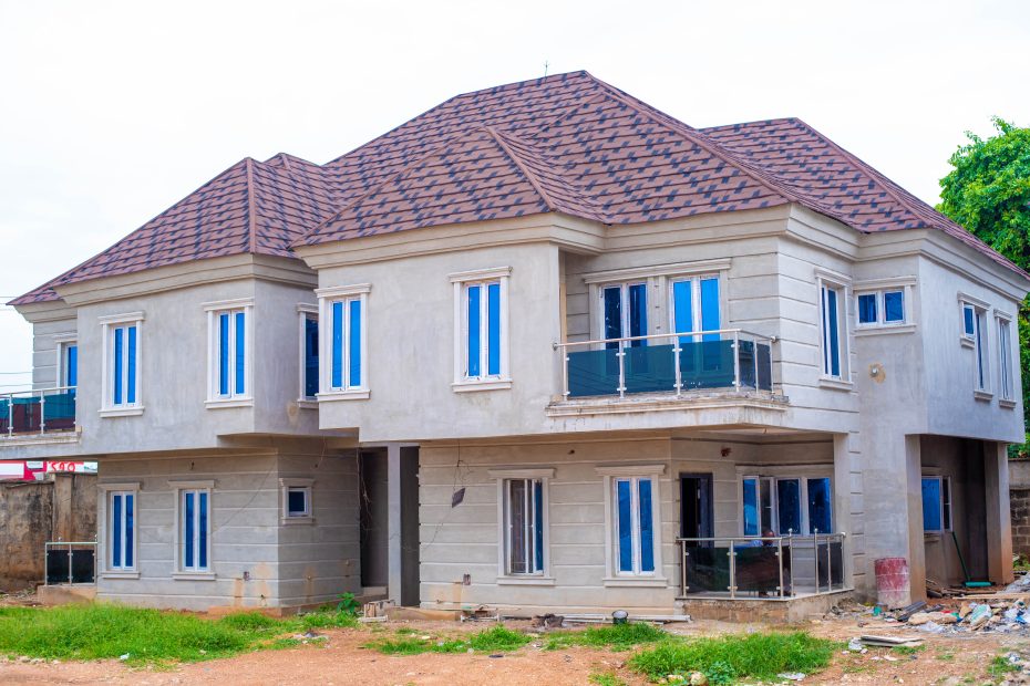 A picture of the ongoing construction of Splendor Homes and Villas, Ibadan taken on April 27, 2023