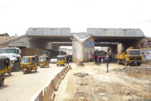 Picture of the Onipepeye Bridge at the ongoing dualisation of the 7.3 km Agodi Gate-Old Ife Road-Adegbayi Junction with a spur to Alakia-Ibadan Airport (3.3 km) taken on 17th May 2023