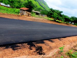 A picture of Idiko-Ile-Ayegun Road reconstruction taken on July 18, 2023