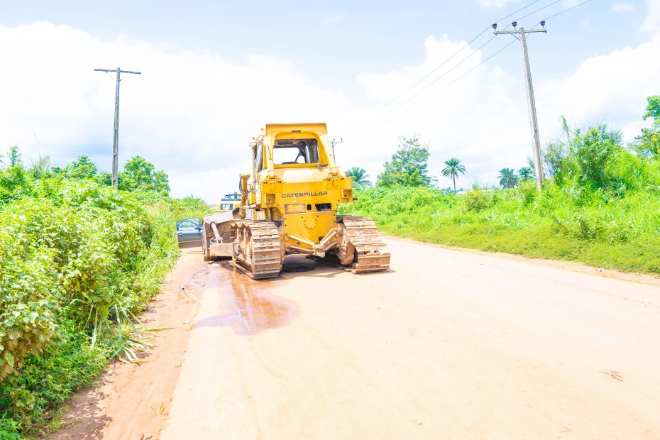 Picture of the reconstruction of Ido-Eruwa Road taken on July 3, 2023