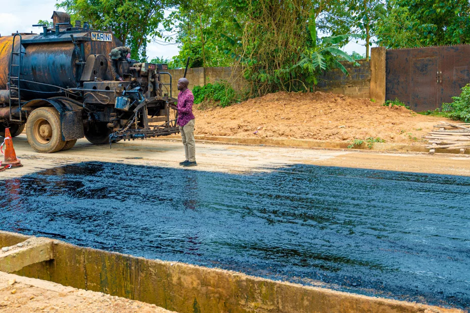 Picture of Ido-Omi Adio Road rehabilitation taken on 21st August 2023