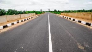 Picture of the completed reconstruction of the 34.85 km Oyo-Iseyin Road taken on 12 September 2023