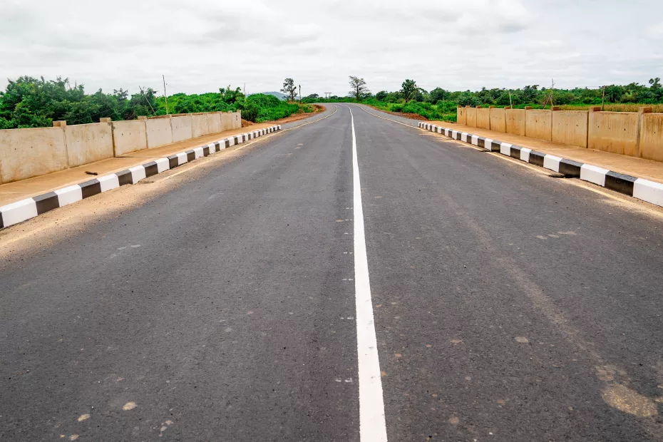 Picture of the completed reconstruction of the 34.85 km Oyo-Iseyin Road taken on 12 September 2023