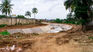 The Ongoing Channelisation of Ogbere River (North), Ibadan IUFMP taken on 29 August, 2023