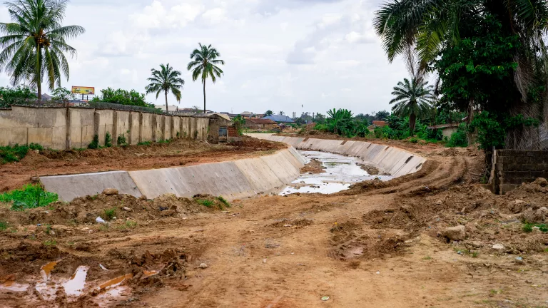 The Ongoing Channelisation of Ogbere River (North), Ibadan IUFMP taken on 29 August, 2023