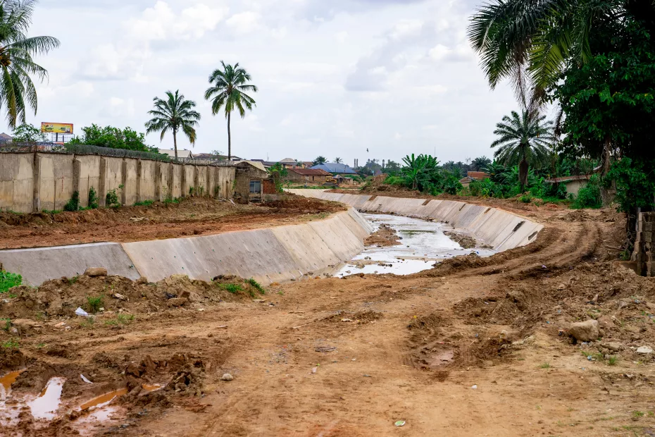 The Ongoing Channelisation of Ogbere River (North), Ibadan IUFMP taken on 29 August, 2023