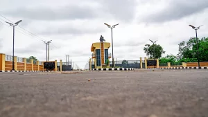 Picture of the main gate at LAUTECH Iseyin Campus taken on 13th September 2023
