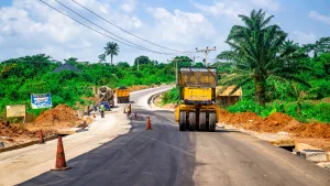 Picture of Ido-Omi Adio Road rehabilitation project taken on 14th November 2023