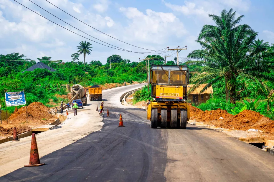 Picture of Ido-Omi Adio Road rehabilitation project taken on 14th November 2023