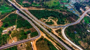 Picture of the completed rehabilitation of the 10.3 km Ido-Omi Adio Road taken on 24 December 2023